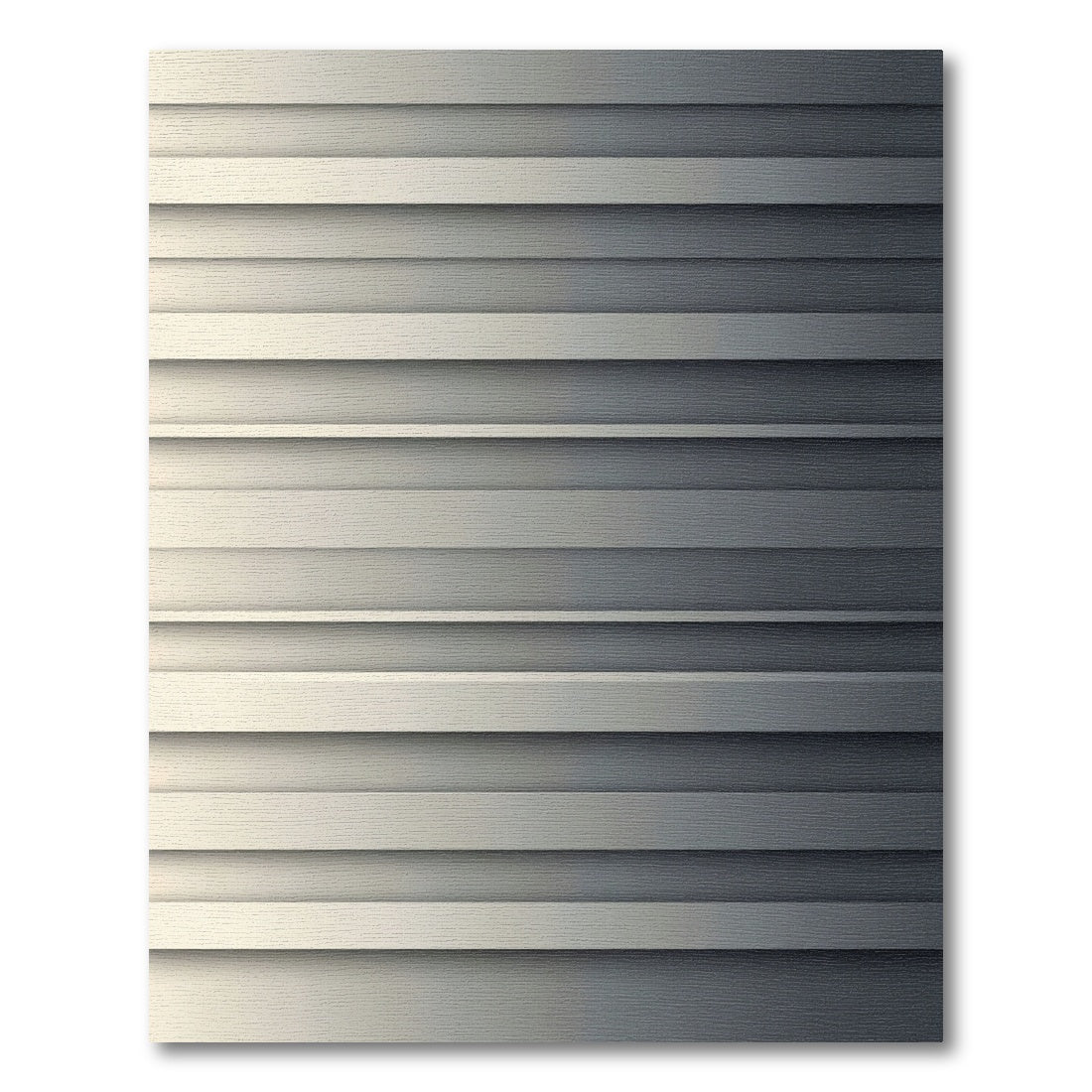 Minimalist Metallic Silver Gradient Horizontal Line Rug