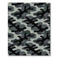 Modern Monochrome Gray Camouflage Graphics Rug
