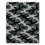 Modern Monochrome Gray Camouflage Graphics Rug
