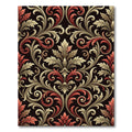 Intricate Red Golden Acanthus Scrolls Rug