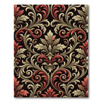 Intricate Red Golden Acanthus Scrolls Rug