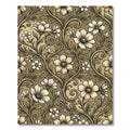 Elegant Botanical Scroll Floral Gold Rug