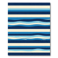 Coastal Blue Wave Striped Rug