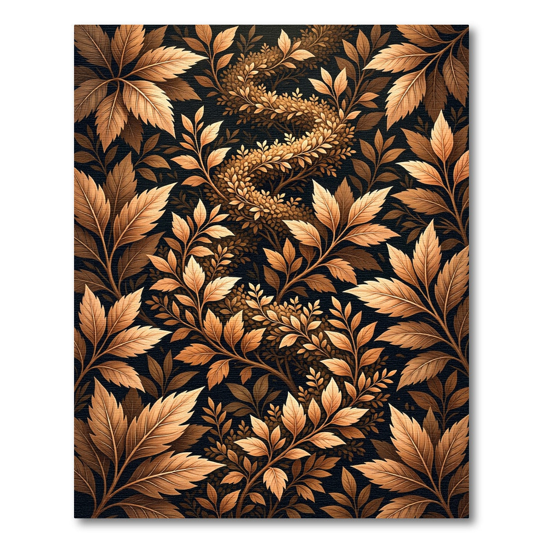 Golden Autumn Foliage Vine Arrangement Rug