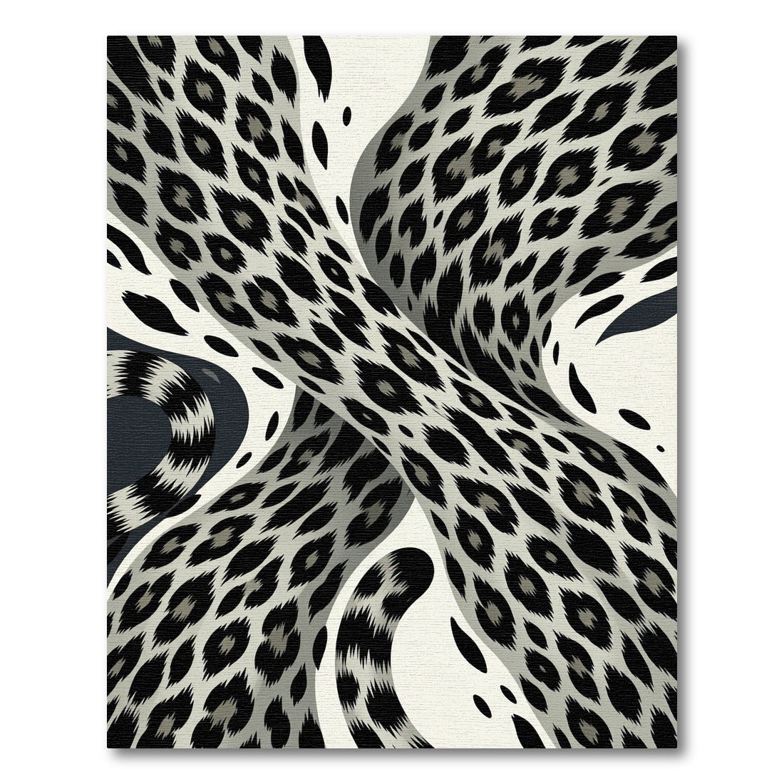 Monochromatic Leopard Swirl Abstract Rug