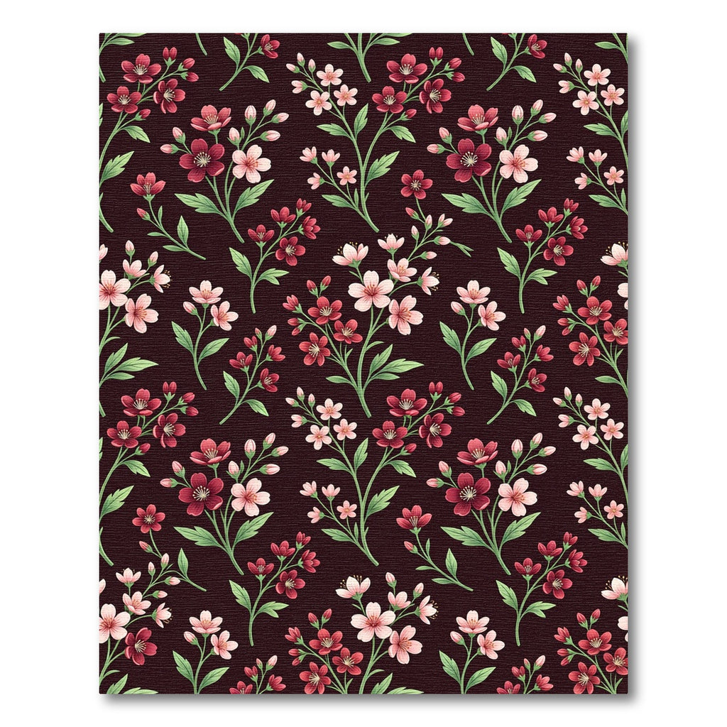 Crimson Cherry Blossom Branches Rug