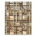 Modern Woven Wood Lattice Earthy Tones Rug