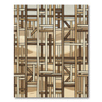 Modern Woven Wood Lattice Earthy Tones Rug