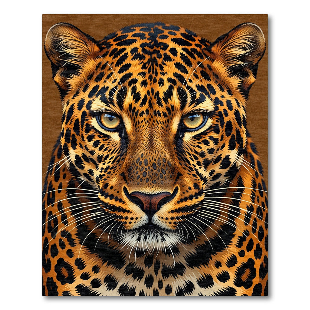 Fierce Golden Leopard Face Closeup Rug