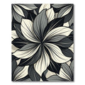 Monochrome Floral Petal Spiral Art Rug