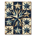 Vintage Navy and Cream Nautical Star Rug