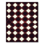 Crimson and Cream Diamond Lattice Rug