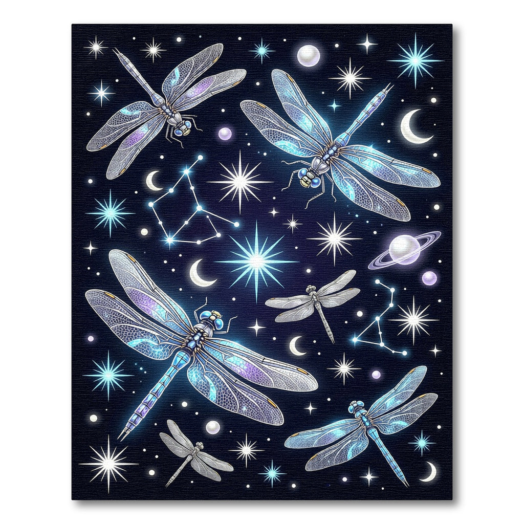 Celestial Dragonfly Night Sky Decor Rug