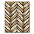 Rustic Wood Grain Chevron Rug
