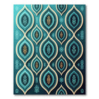 Teal Turquoise Layered Almond Medallion Rug