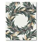 Botanical Wreath with Sage and Gold Leaves Rug