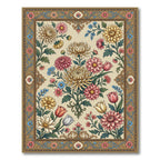 Classic Floral Arrangement Cream Garden Rug