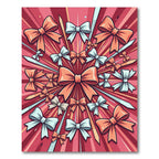 Vibrant Coral and Teal Radiant Bows Rug