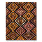 Orange Peach Diamond Tribal Rug