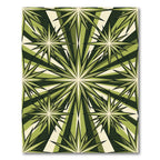 Retro Olive Green Radiant Starburst Rug
