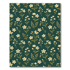 Botanical Cream Blossom Deep Forest Rug