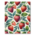 Botanical Strawberry Fruit Red Green Rug