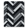 Monochrome Herringbone Interlocking Blocks Rug