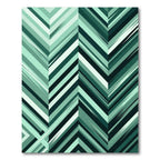 Teal Chevron Stripe Composition Rug