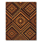 Golden Amber Geometric Tribal Diamond Rug
