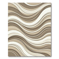 Modern Cream and Taupe Wavy Rug