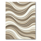 Modern Cream and Taupe Wavy Rug