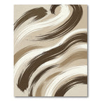 Abstract Taupe and Cream Swirling Waves Rug