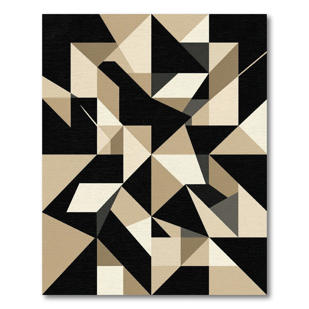 Modern Neutral Geometric Triangles Rug