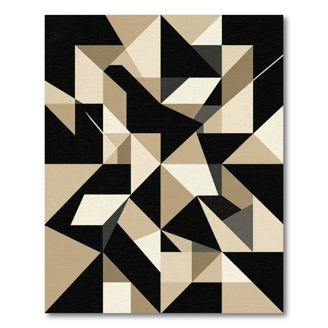 Modern Neutral Geometric Triangles Rug