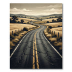 Winding Country Road Scenic Horizon Rug