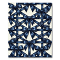 Sophisticated Navy Satin Ribbon Grid Rug