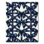 Sophisticated Navy Satin Ribbon Grid Rug