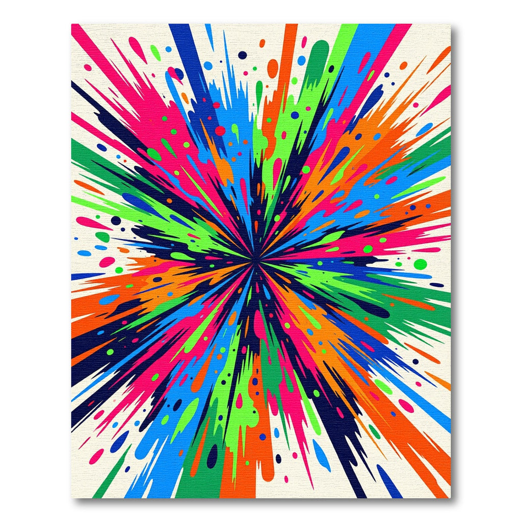 Vibrant Explosive Splatter Abstract Rug