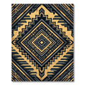 Metallic Golden Charcoal Geometric Diamond Rug