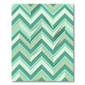 Teal Mint Chevron Layered Rug