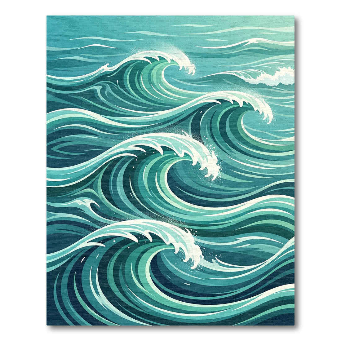 Dynamic Azure Ocean Wave Swirl Rug