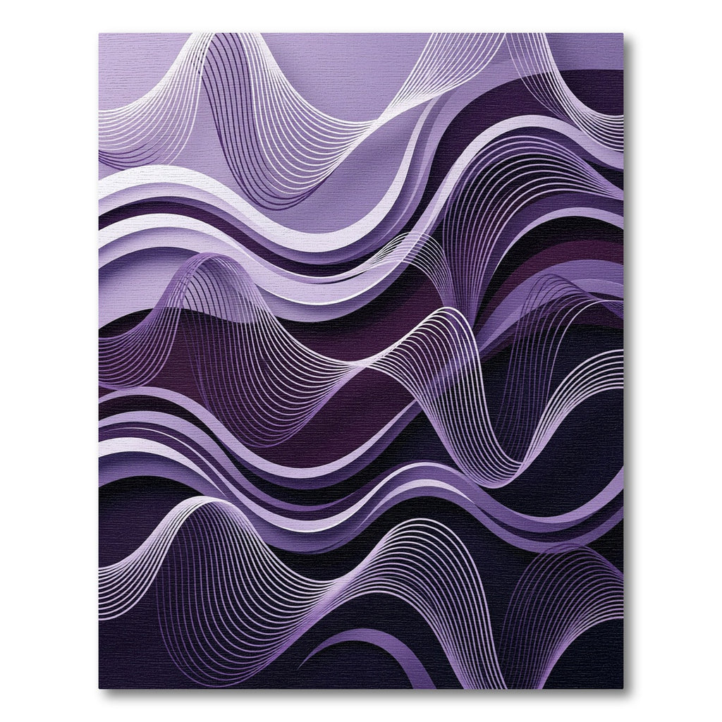 Modern Amethyst Rippling Abstract Swirls Rug