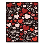 Red White Hearts Kiss Valentine Love Rug