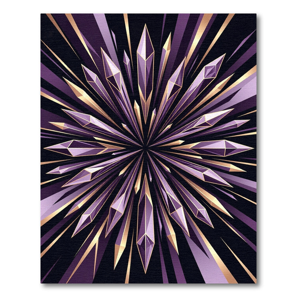 Radiant Amethyst Crystal Starburst Rug