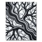 Monochrome Liquid Marble Branch Abstract Rug