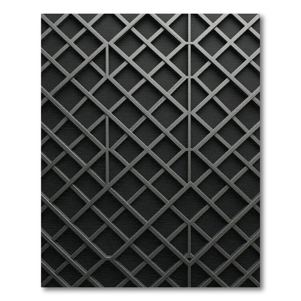 Dark Gray Intersecting Geometric Lattice Rug