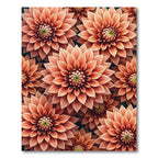 Coral Dahlia Floral Burst Rug