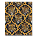 Fierce Leopard Head Golden Ochre Rug