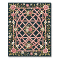 Rose Pink Garden Lattice Floral Accent Rug