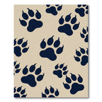 Minimalist Navy Paw Print Area Rug